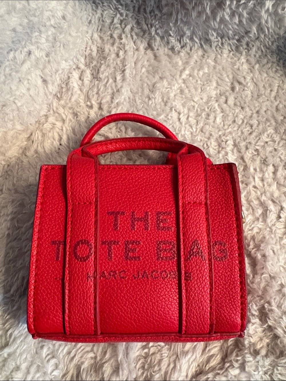 Marc Jacobs Red Pebbled Tiny Leather Tote